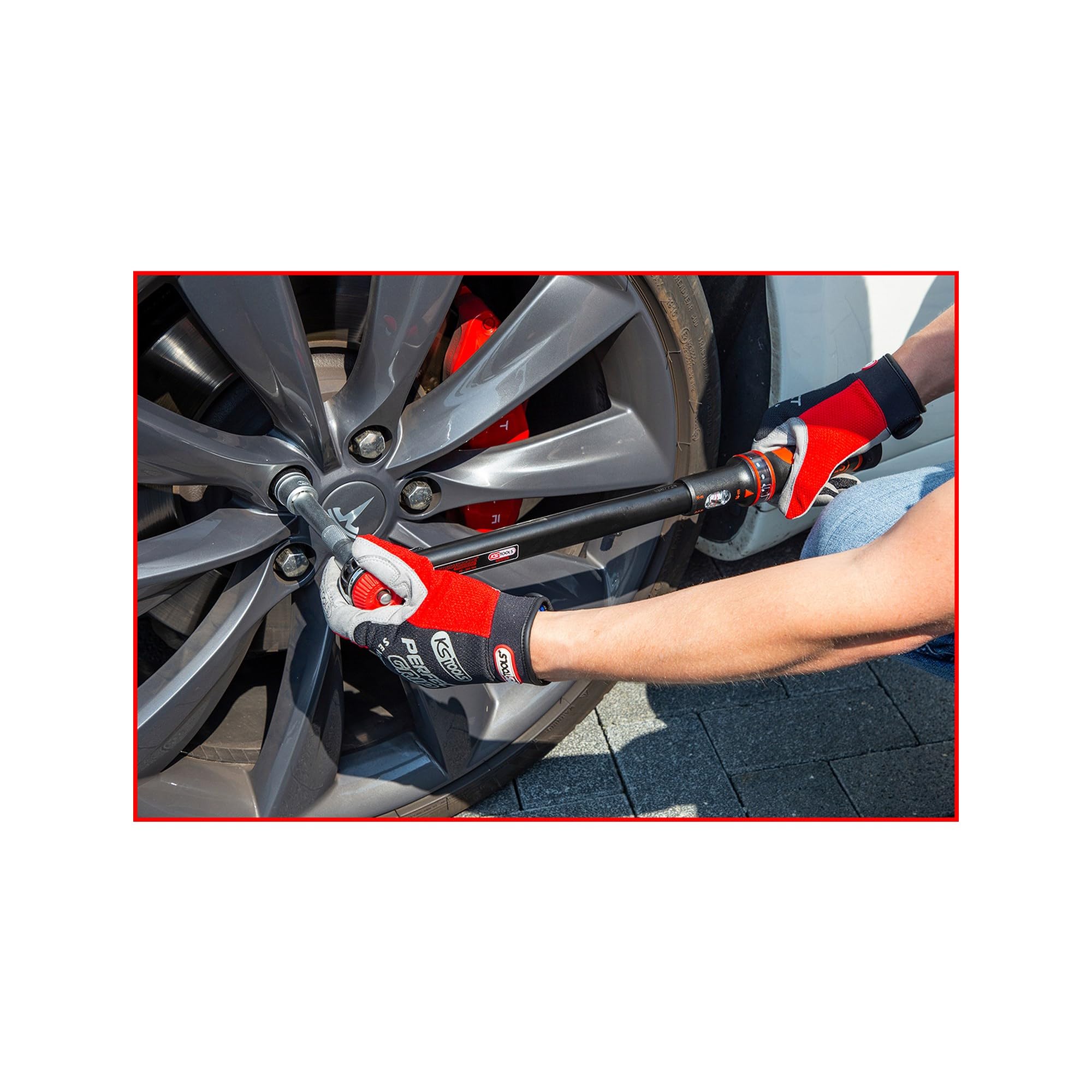 KS Tools 516.1442 1/2" Llave dinamométrica ERGOTORQUE®precision con cabezal de carraca de cambio de posición por mando giratorio 40-200Nm