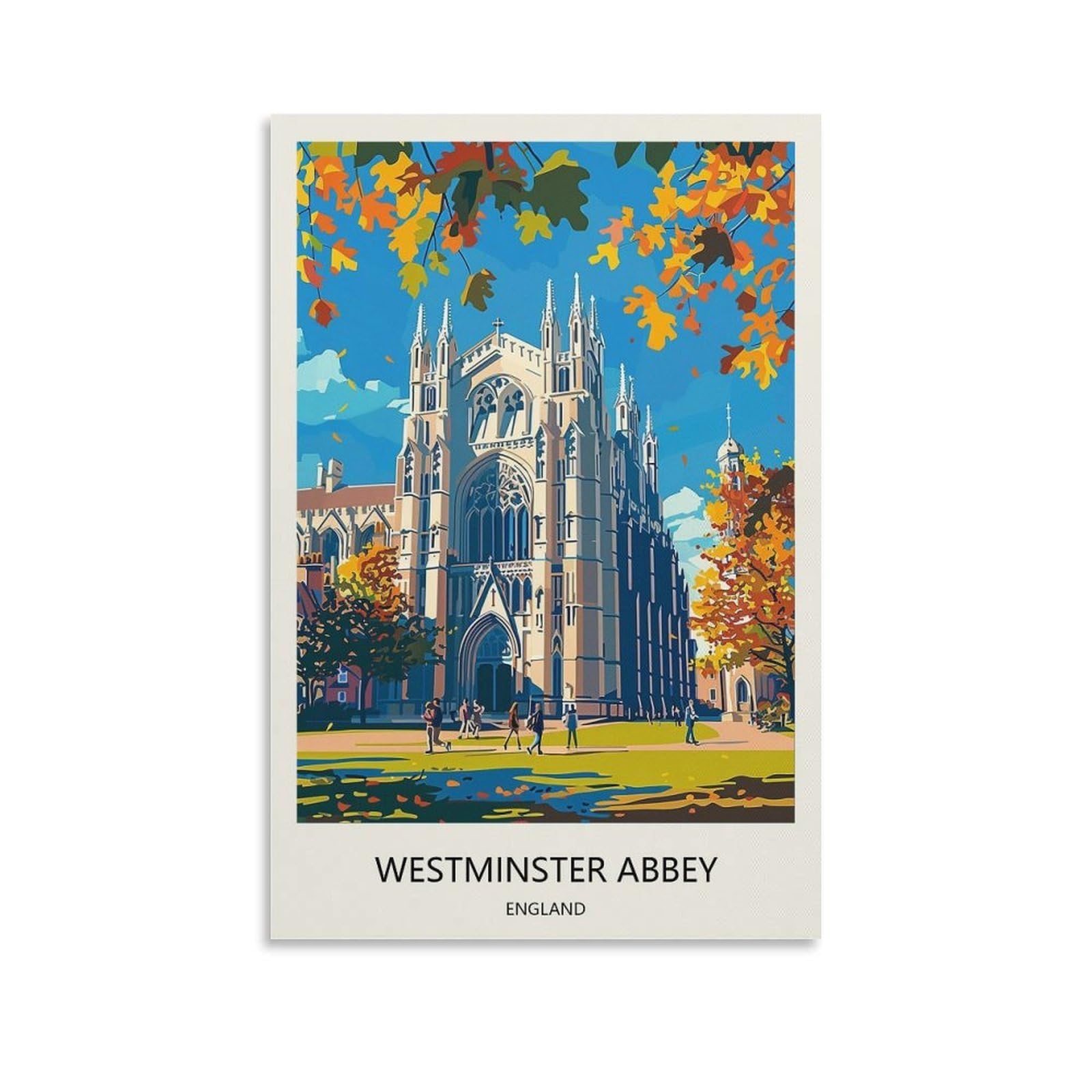 YJNENG Canvas Art Picture Westminster Abbey England Wall Decor Art Painting Posters Modern Family Decorative Poster 16x24inch(40x60cm)