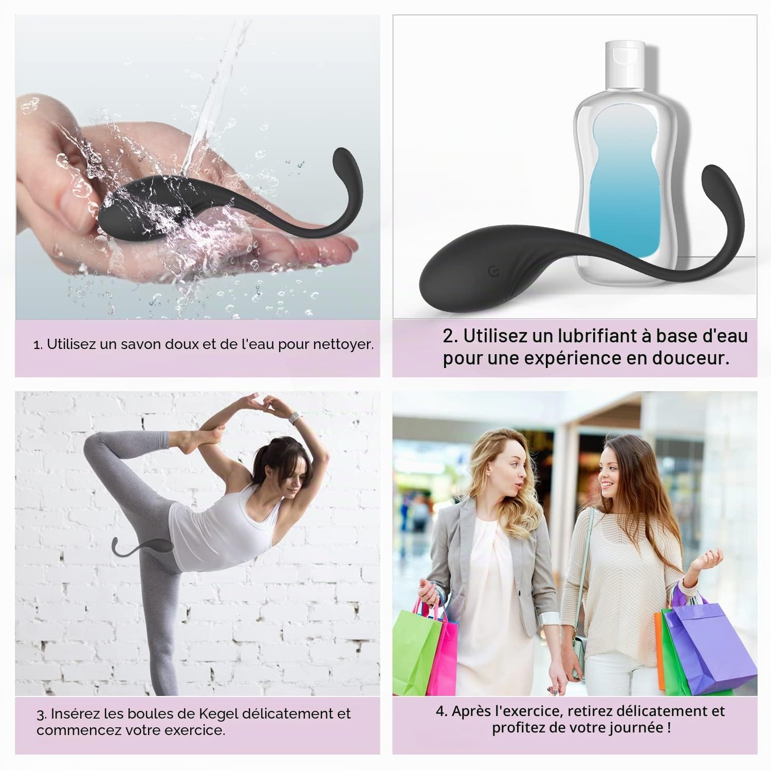 Kit de balles Kegel,renforcement du plancher pelvien pour femmes, entraîneur du plancher pelvien, raffermissement et renforcement du contrôle de la vessie, application mobile gratuite