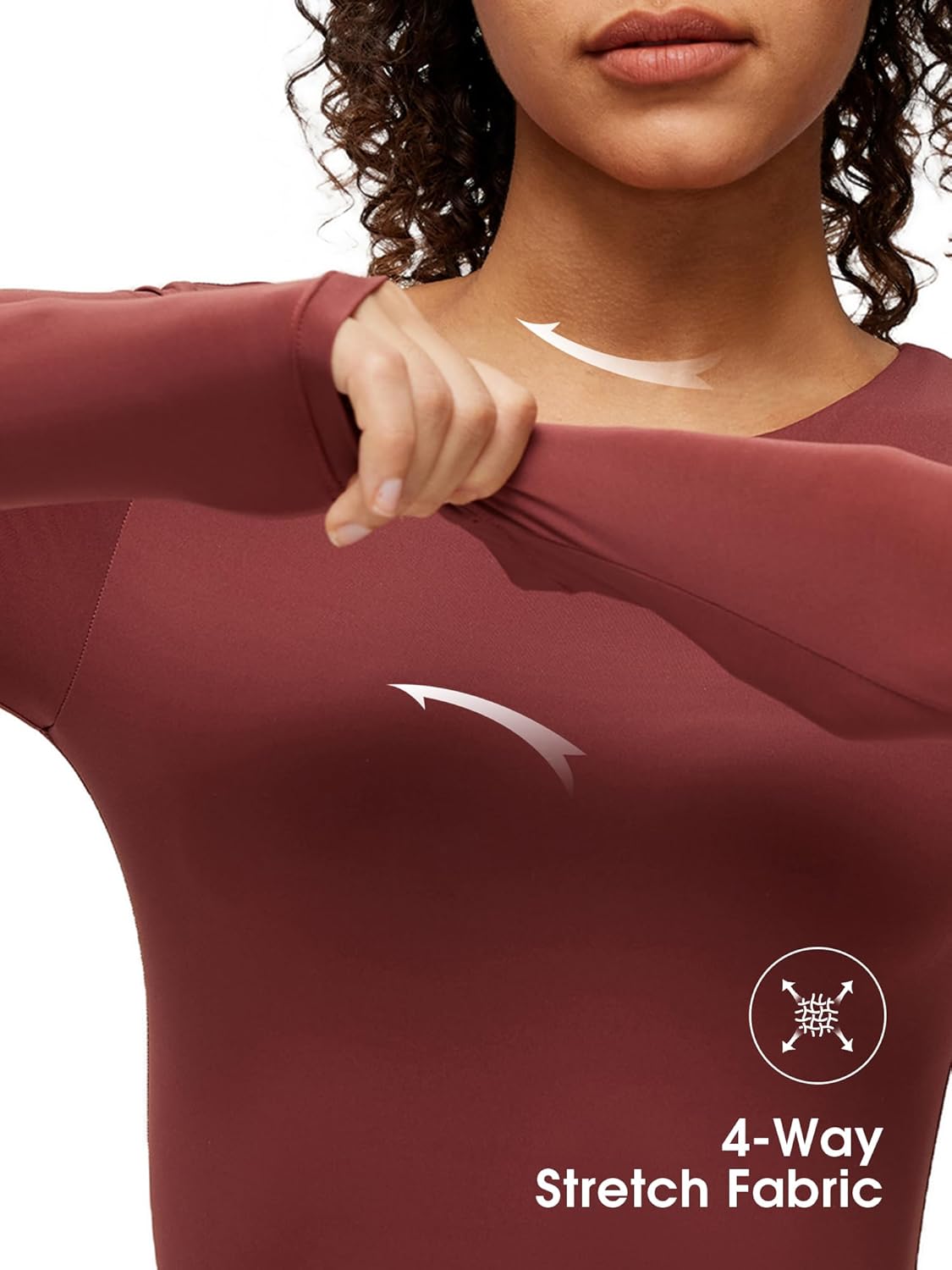 NANJI Long Sleeve Bodysuit for Women - Slim Fit Crew Neck Thong Body Suit, Stretch Double Lined Snap Tops, Casual Going Out - Image 2