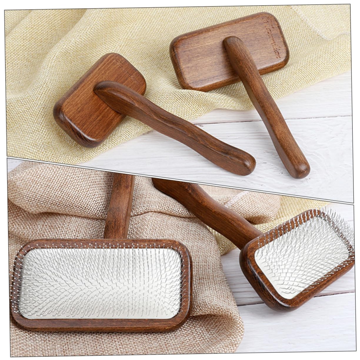 Peine de Madera Portátil para Perros y Gatos Eliminación de Pelos Sueltos, Diseño Antideslizante y Uso Hogar para Cuidado y Belleza