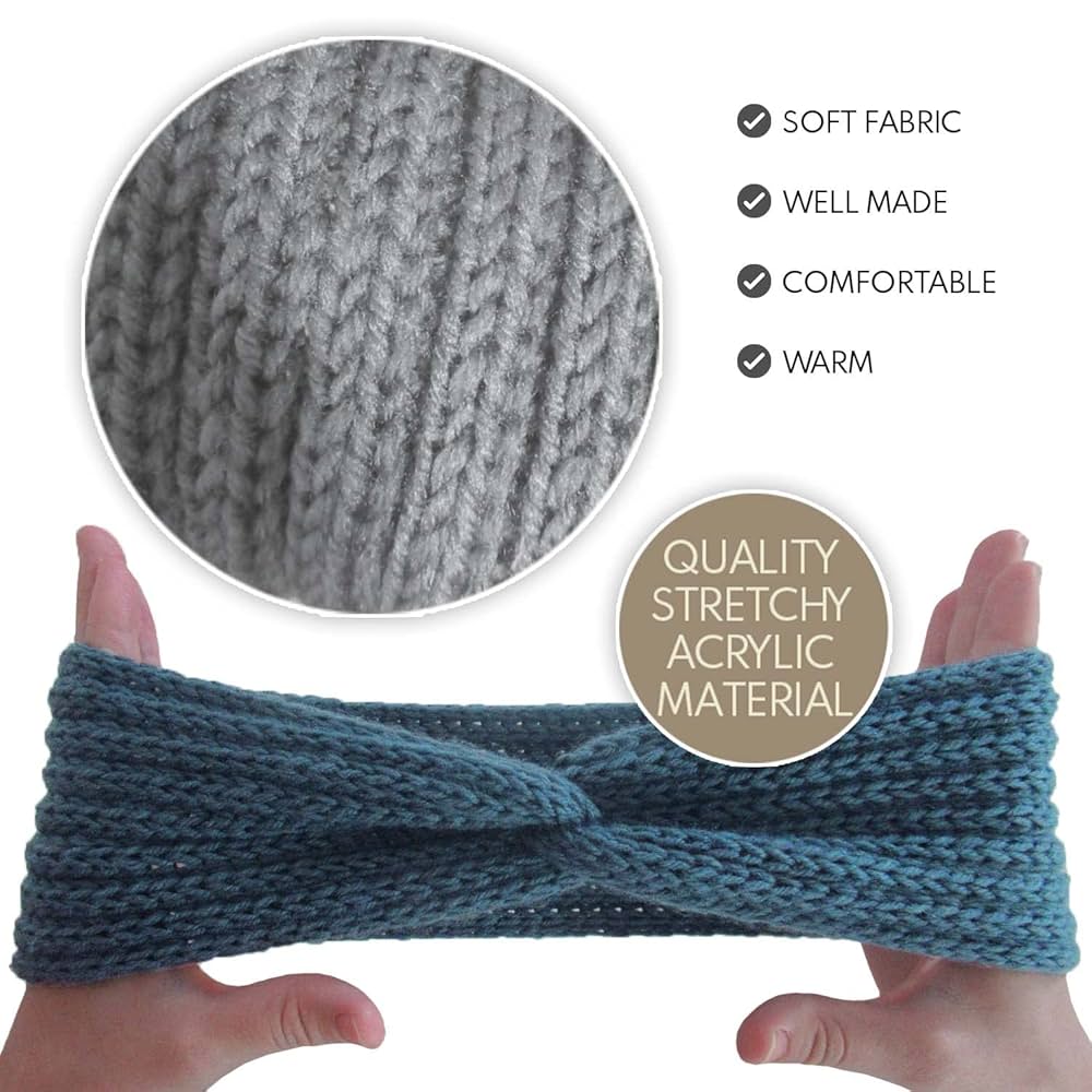 Amazon.com: Alayna Womens Soft Winter Head Warmer Cable Knit