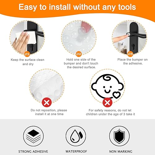 Miniatura 6 de Parachoques autoadhesivos semiesféricos transparentes para puerta de gabinete, parachoques de puerta de gabinete transparente