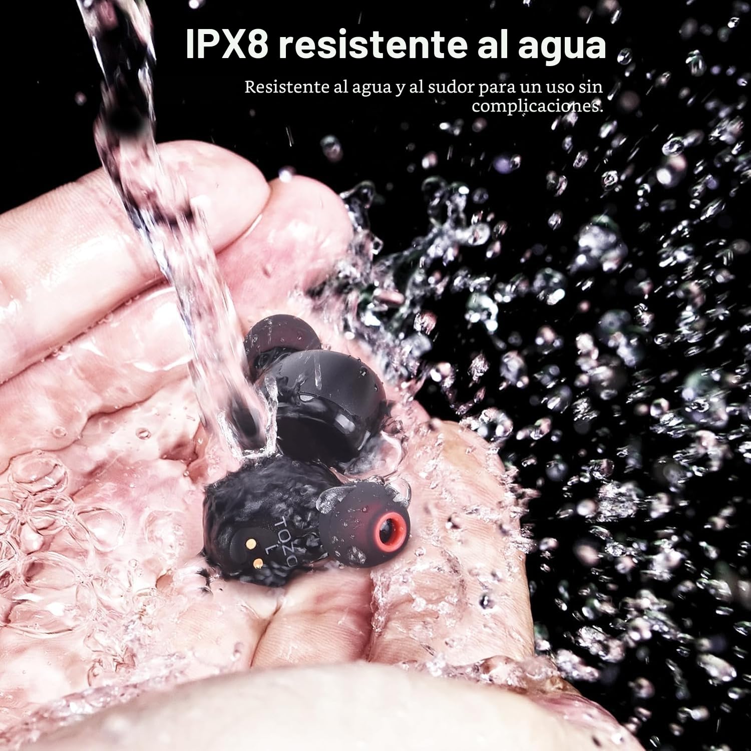 TOZO T6 Mini Auriculares Bluetooth Inalámbricos, Auriculares Inalámbricos Diseño Erogonómico Deporte 50H, IPX8 Auriculares Bluetooth inalámbricos EQ Personalizado por Aplicación