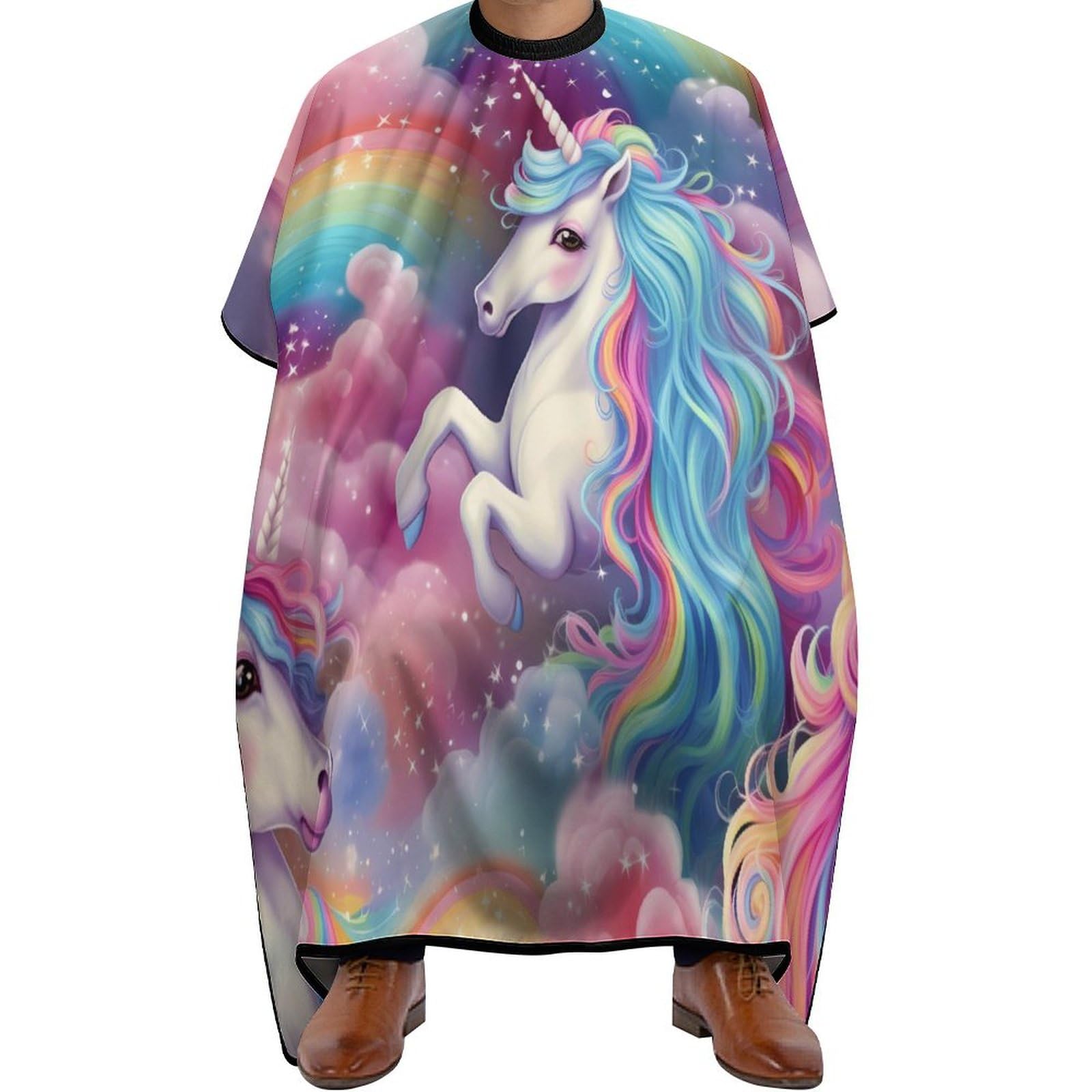 Unicorn Rainbow Hair Cutting Cape for Men Women Waterproof Barber Cape Adjustable Salon Haircut Capes