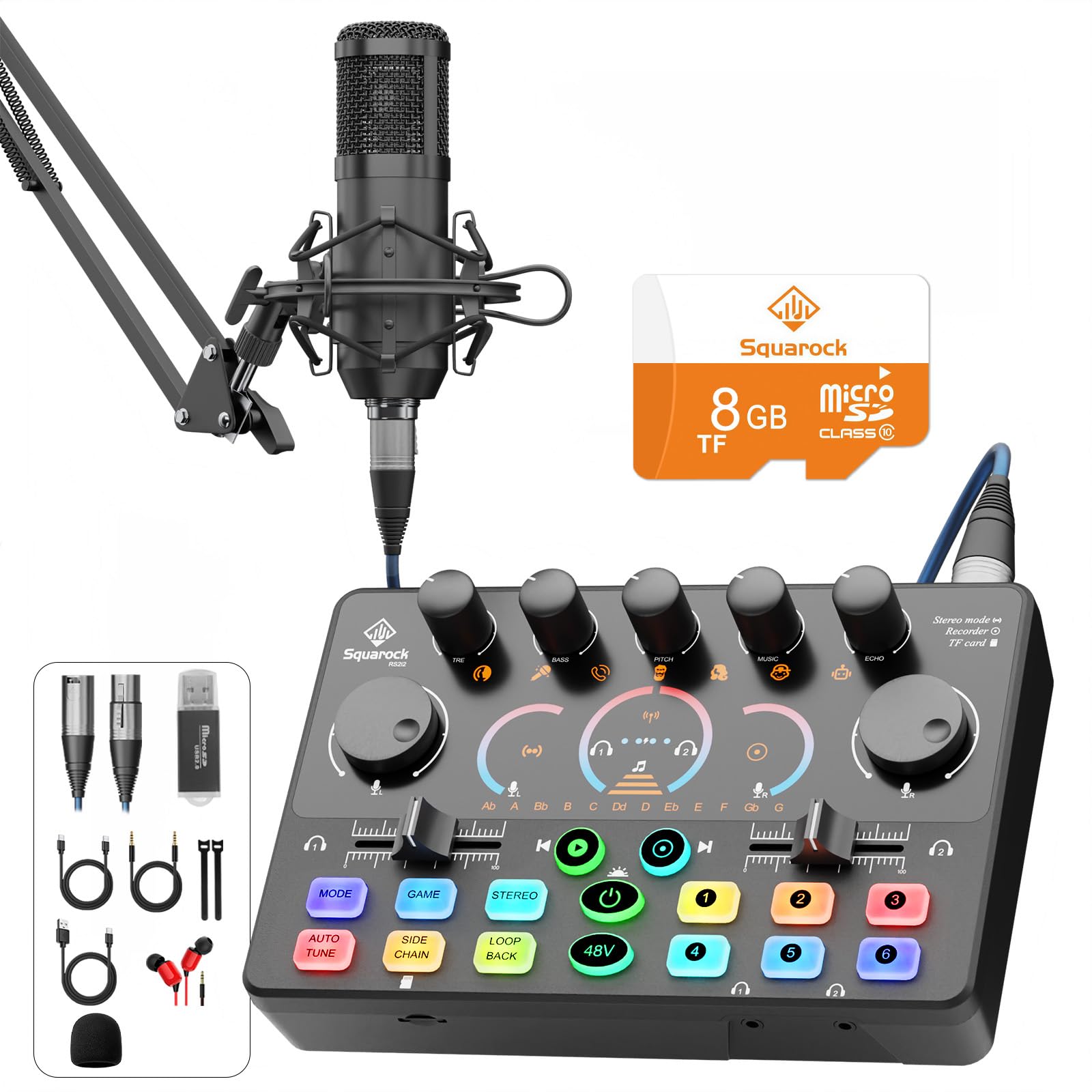 Amazon.com: Podcast Equipment Bundle, +8GB Memory Card, Audio 