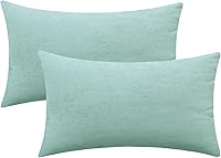 Vista 59 de Jeneoo - Fundas de almohada decorativas rojas brillantes de chenilla suave, fundas de cojín cómodas y sólidas para sofá de sala de estar