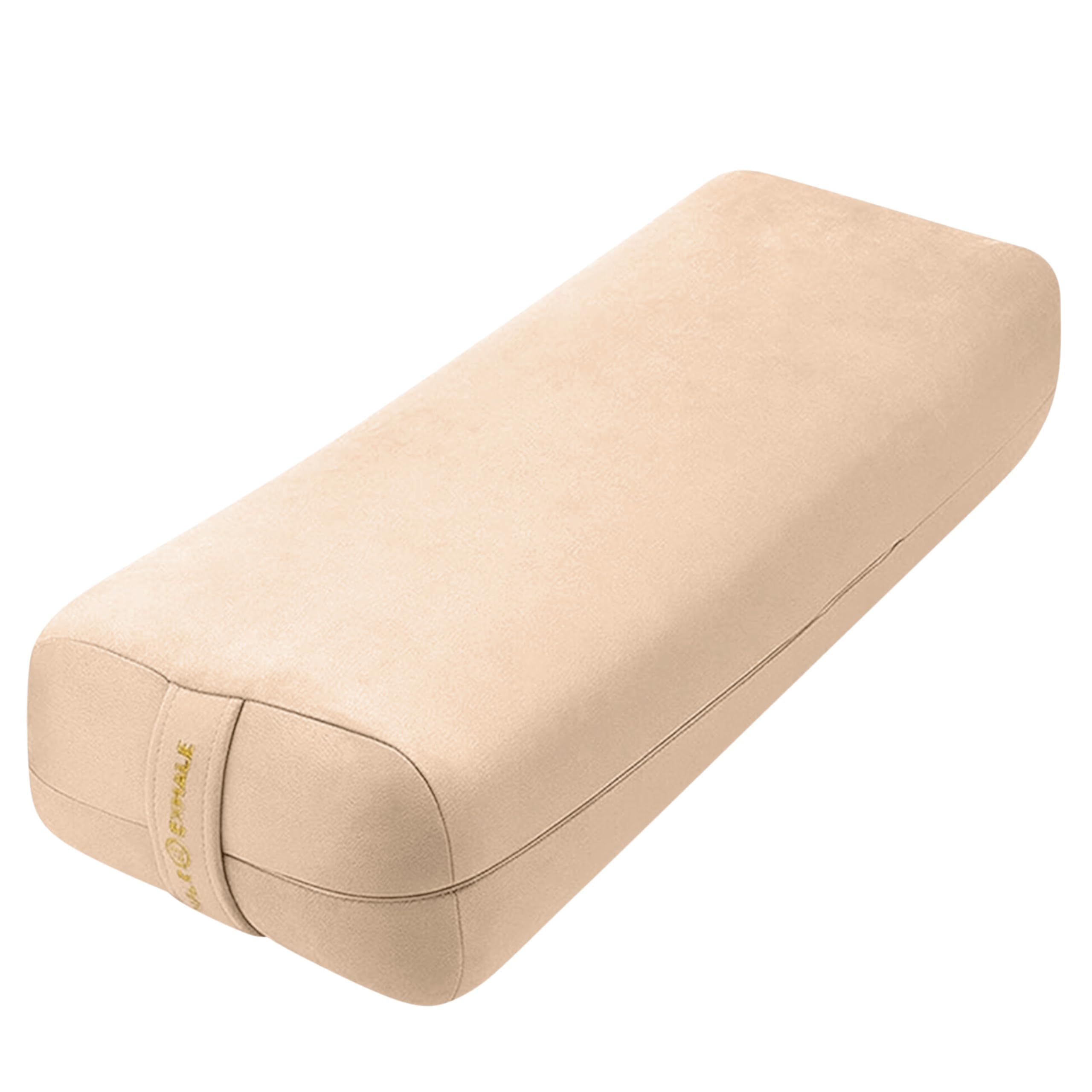 AJNA Yoga Bolster Pillow - Luxurious 100% Organic Vegan Suede - Yoga Bolster for Restorative Yoga - Rectangular Yoga Pillow with Carry Handle - Machine Washable Cover