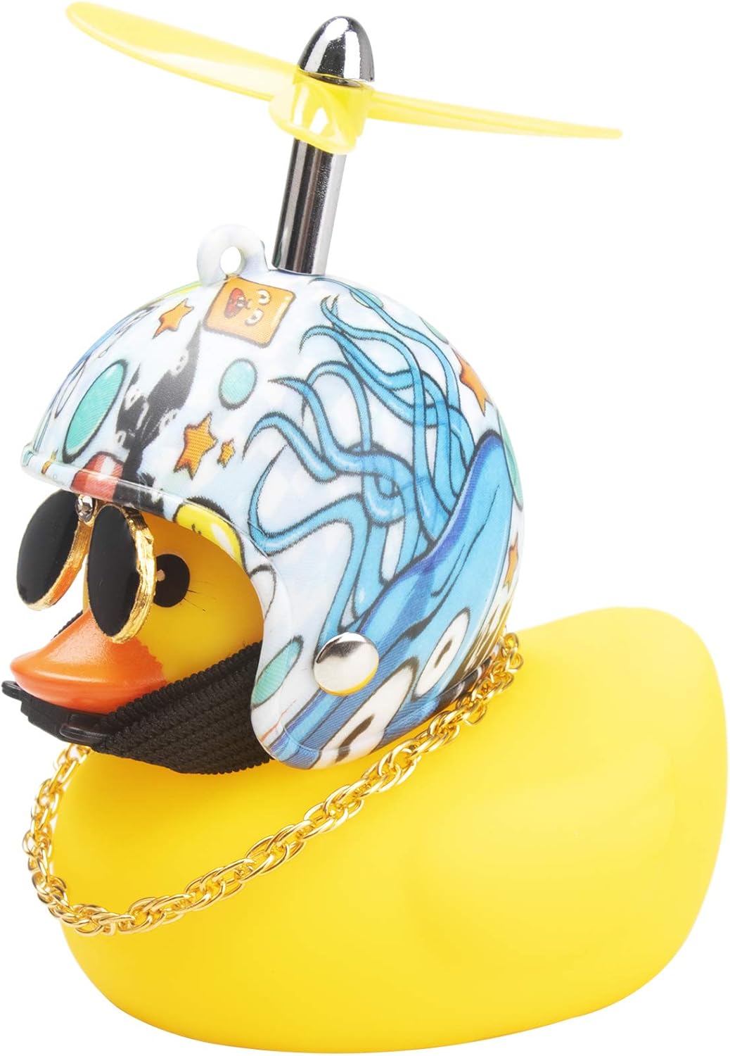wonuu Rubber Duck Car Decorations Cute Yellow Duck Car Dashboard Ornaments with Propeller