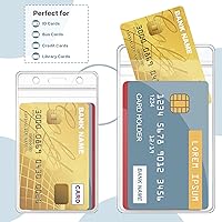 Vista 4 de Zonon 150 soportes para tarjetas de identificación de 3.27 x 5.3 pulgadas, funda de plástico transparente vertical para tarjetas de identificación