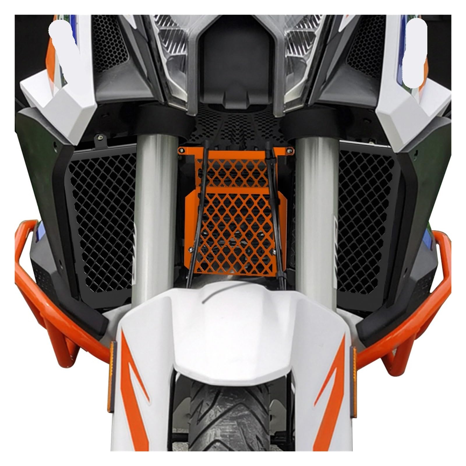 Compatible con Super Adventure 1290 S/R 2021 2022 2023, cilindro de motocicleta, rejilla protectora de motor, guardabarros medio, cubierta de tanque de agua (Size : Orange)