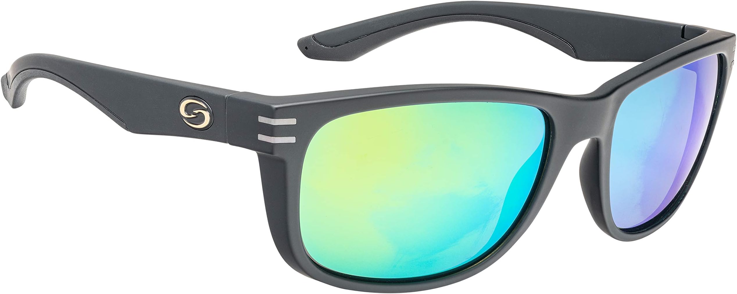 Strike KingS11 Cumberland Polarized Sunglasses, UVA/UVB Protection, Matte Black Frame, Multi-Layer Green Mirror Amber Base Lens