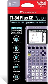TI-84 Plus CE Python Enhanced Graphing plus Software, Iris/Purple