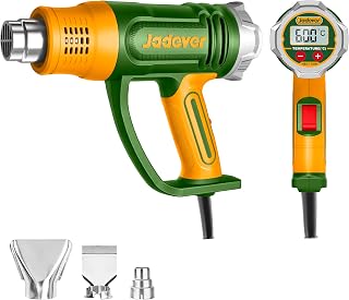 JADEVER Heat Gun 2000W, 50/50-600/50-600°C Temperature, 450/300/450 L/min Airflow, Adjustable temperature, LED Display JDHG1530