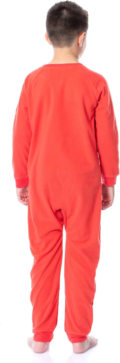 INTIMO DC Boys' Classic The Flash One-Piece Front Zipper Union Suit Footless Sleep Pajama