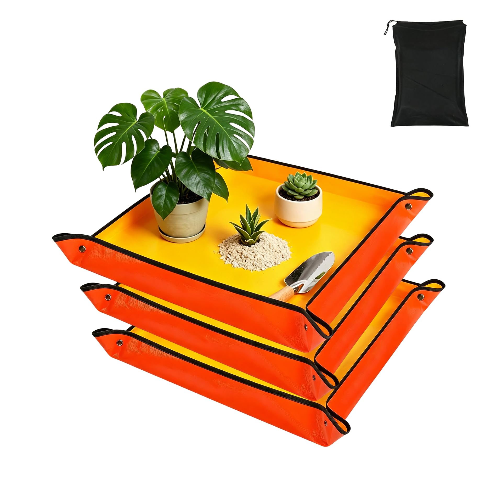3Packs Repotting Mat, 26.8x26.8 Inch Thickened High Density PE Waterproof