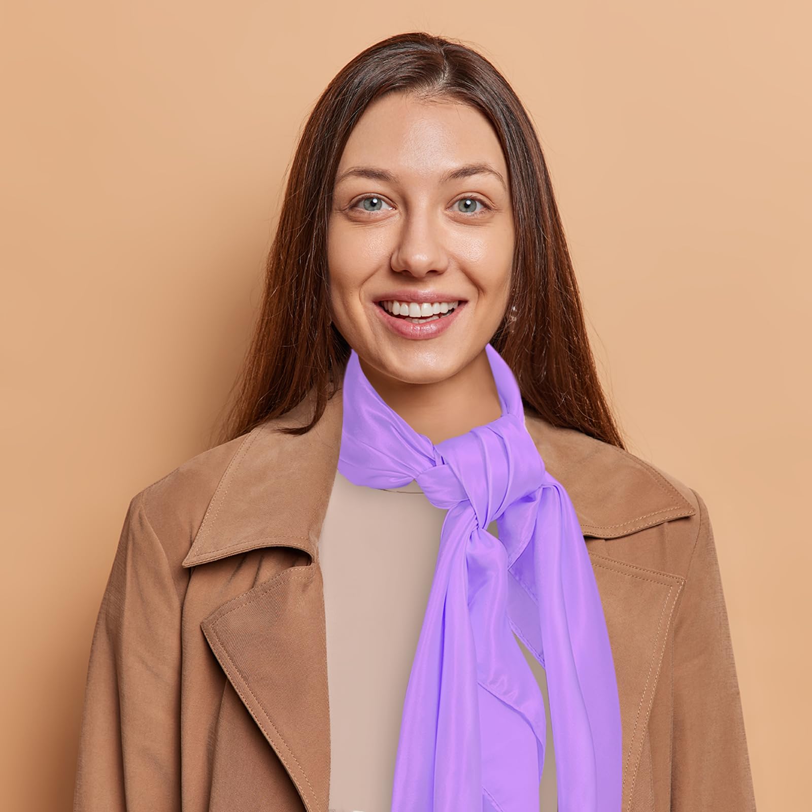 ZhaoCo Sciarpe Di Seta Donna, 53 X 53cm Piccolo Morbido Leggera Foulard Quadrato Bandane Fazzoletto Da Collo Regalo Per Donna - 028 - 8