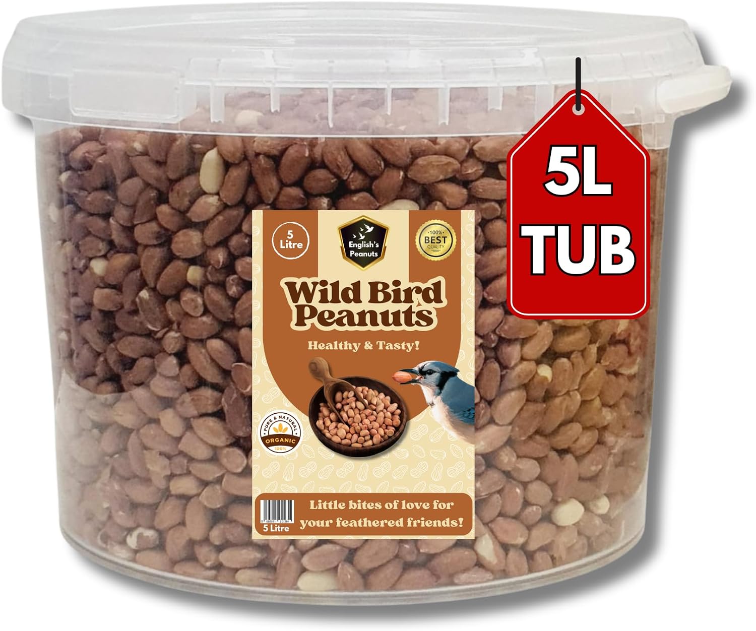 English's Peanuts 5L Tub Premium Bird Food - High Protein Peanuts for ...