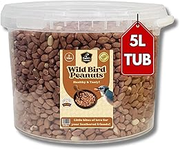 5LTub Premium Bird Food - High Protein Peanuts for Wild Birds, Rich in Healthy Fats, Fibre & Vitamins, Ideal for Feeders, Supports Bird Health, Clean & Fresh Wild Bird Food