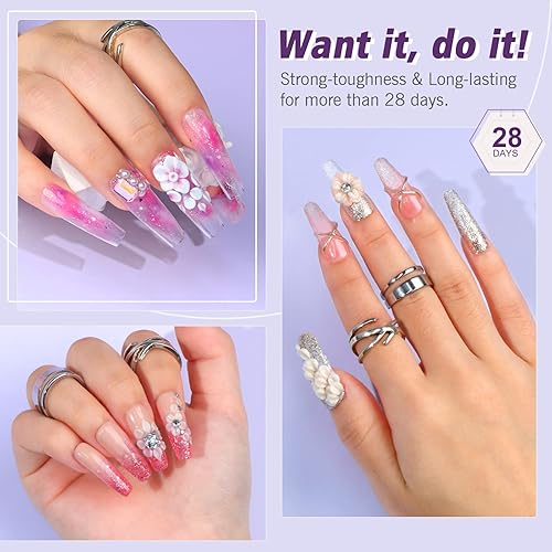 Miniatura 7 de SAVILAND Kit de uñas acrílicas con taladro: polvo acrílico profesional de 0.5 onzas transparente/blanco/rosa y juego de líquido de 1.7 fl oz con