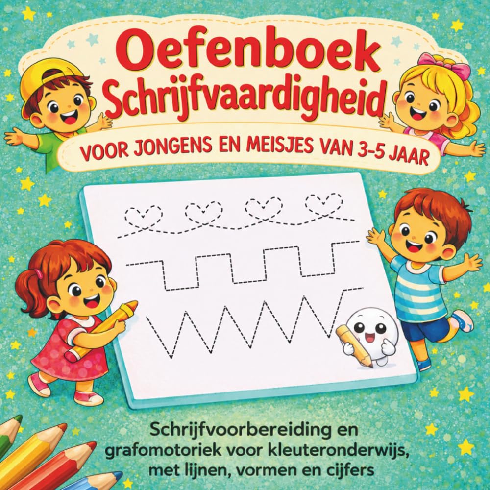 Oefenboek schrijfvaardigheid voor kinderen van 3-5 jaar: Verbeter de schrijfmotoriek spelenderwijs
