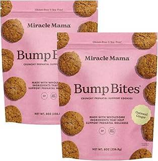 Miracle Mama Bump Bites- Oatmeal Ginger Prenatal Cookies– Eases Nausea &...