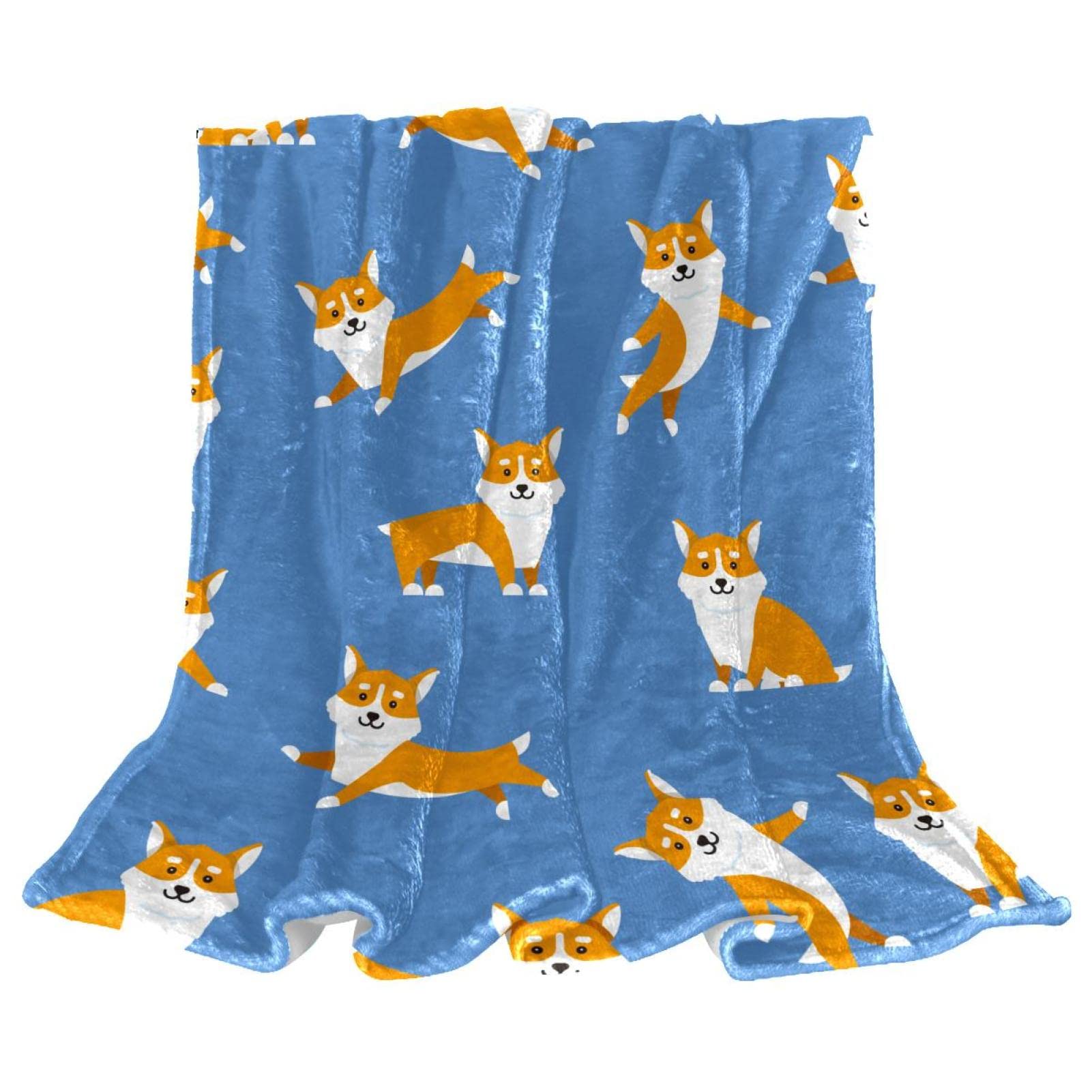 Couverture polaire légère Little Corgi pour éliminer le froid du canapé