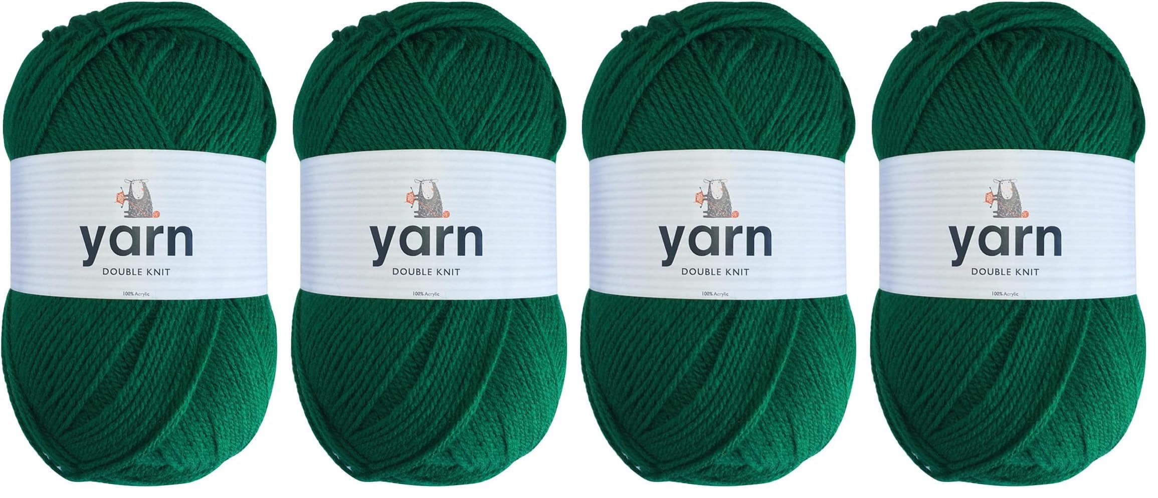 KORBOND DK Black Yarn - 100g Acrylic Wool - Lightweight, Hypoallergenic & Durable Double Knit Crochet Yarn Knitting Wool (290m Total) — view 114