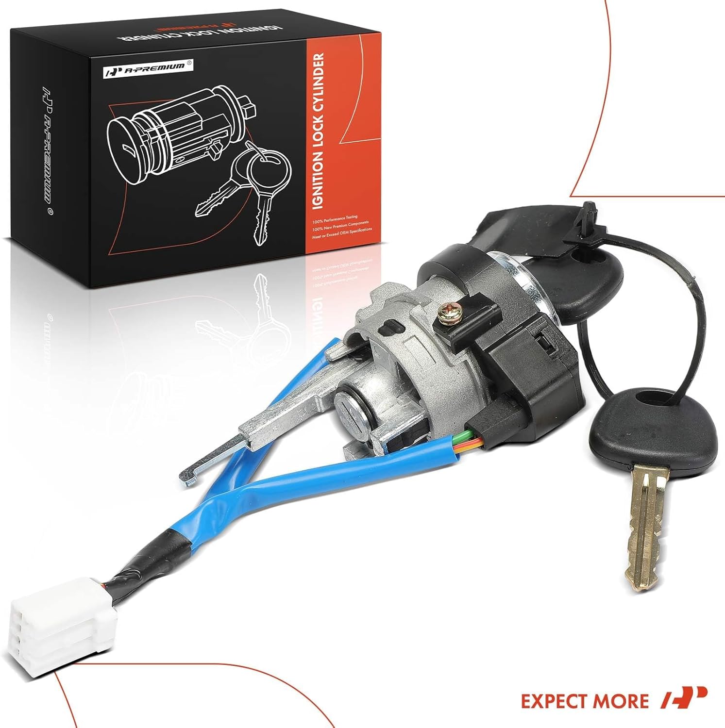 A-Premium Ignition Lock Cylinder with 2 keys Compatible with Hyundai Vehicles - Elantra 2007 2008 2009 2010