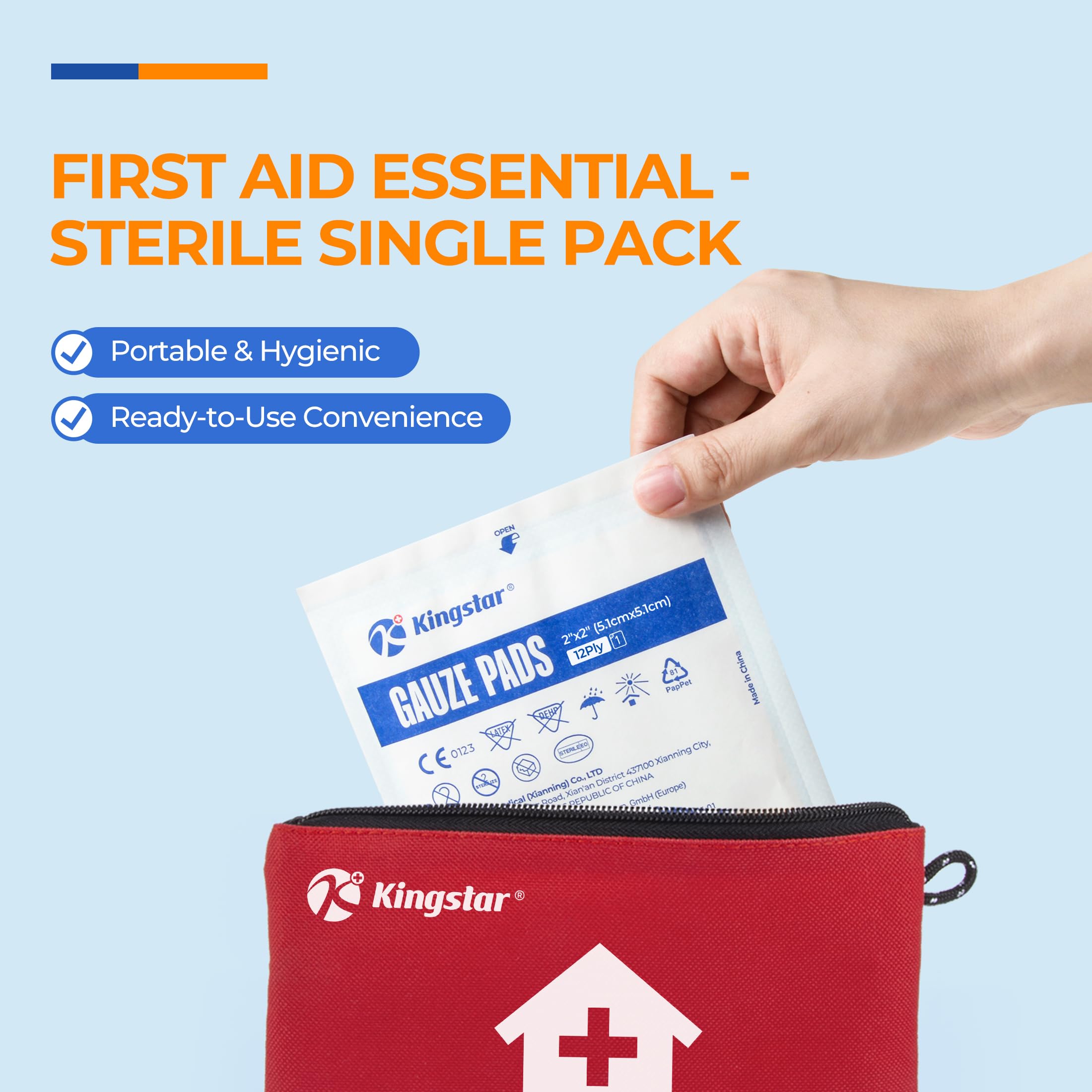 100 Pack Sterile Gauze Pads 2x2 Inch 12-Ply, 100% Cotton Large Gauze Sponges for Wound Care, Highly Absorbent Bulk Hospital-Grade First Aid & Surgical Dressing — Amazon image 5