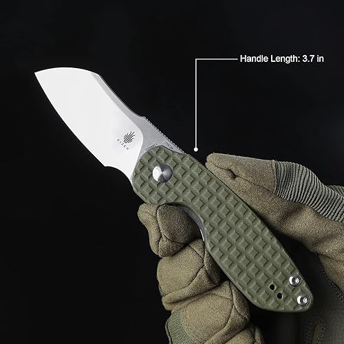Miniatura 5 de Kizer OCTOBER - Mini cuchillo de bolsillo verde G10, cuchillo plegable EDC para exteriores, hoja de 60.6in V2569C1