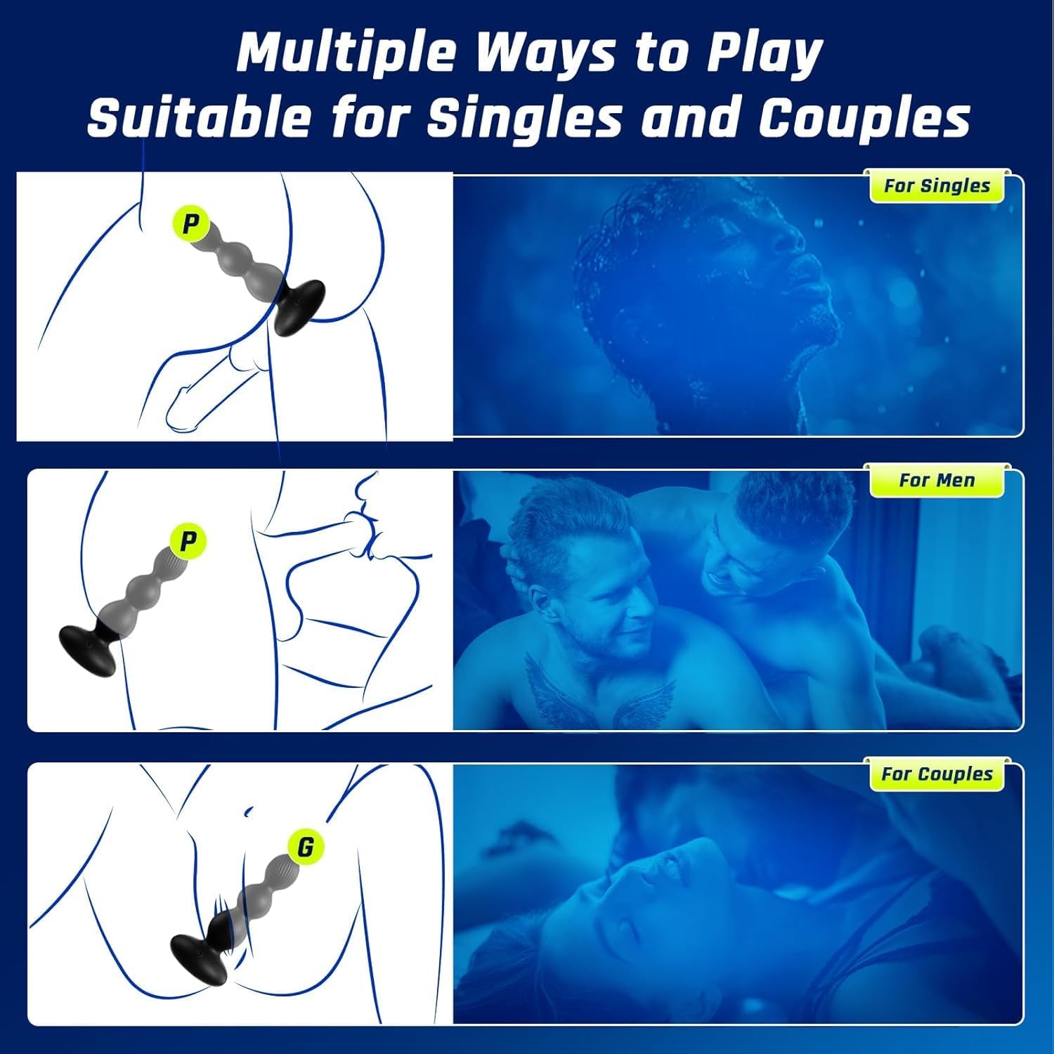 BEISAR Prostate Massager Anal Vibrator, Male Sex Toys for Men Sex Toy Anal Plug Anal Toys Adult Toys Male Vibrator Butt Plug for Women with 7 Wiggling (Blackwss)