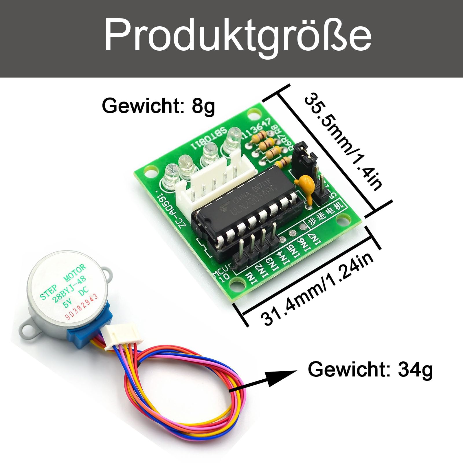 GERUI Silnik krokowy 10 sztuk 5 V 28BYJ-48 ULN2003 i 10 sztuk płyty sterownika ULN2003 do Arduino