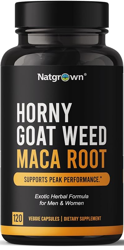 Natgrown Suplemento Fitoterápico de Epimédio com Maca-preta, 1.000 mg por porção, 120 cápsulas