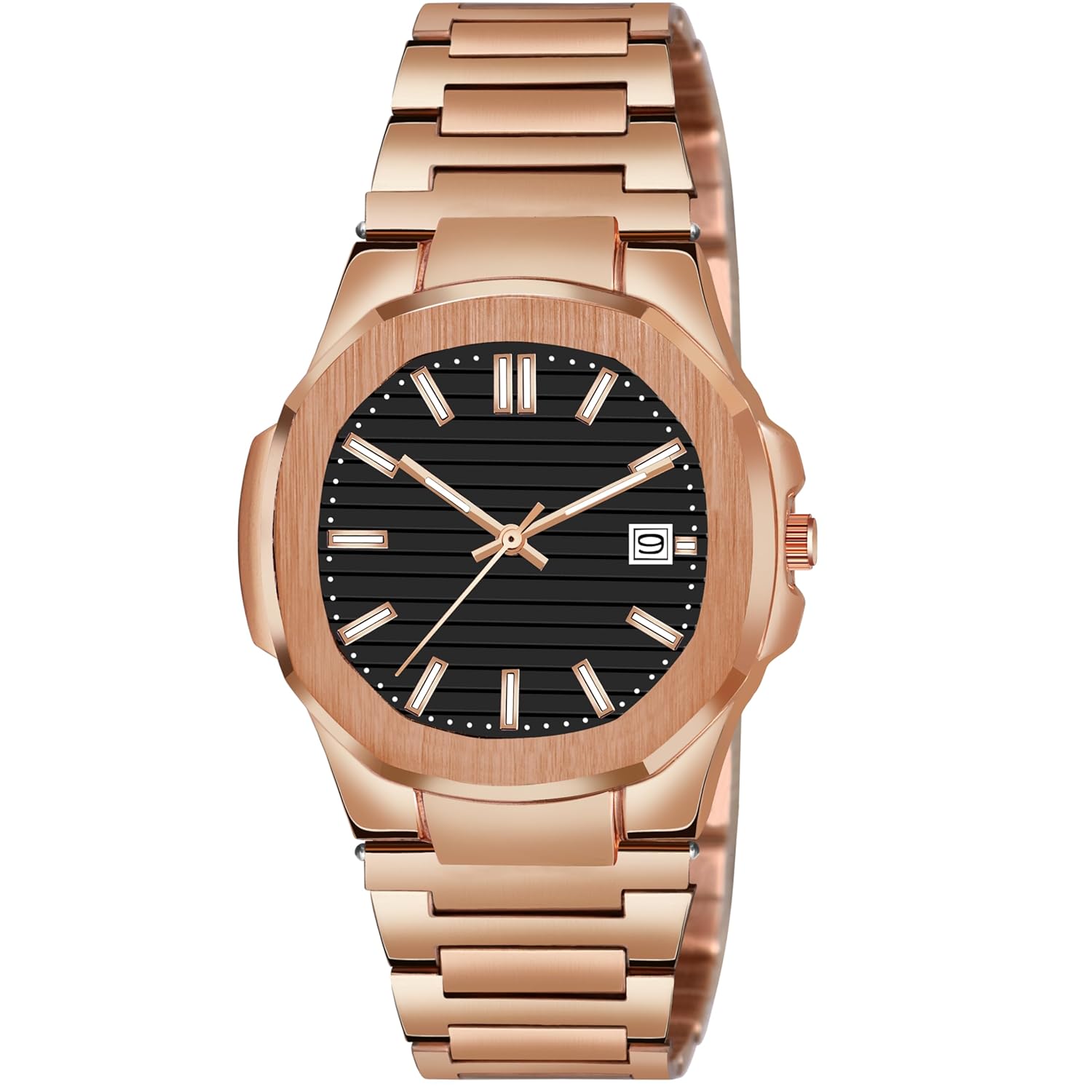 Shocknshop Analogue Stylish Square Dial Date Display Stainless Steel Mens... Shocknshop Analogue Stylish Square Dial Date Display Stainless Steel Mens...