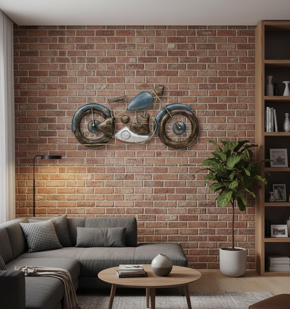 UNKAR EXPORTS INIDA “Metal Motorcycle Wall Art Sculpture – 28×16 Inch Vintage 3D Bike Wall Decor for Living Room, Bedroom, Office, Man Cave – Unique Biker Gift for Men – Rustic Home Decor”