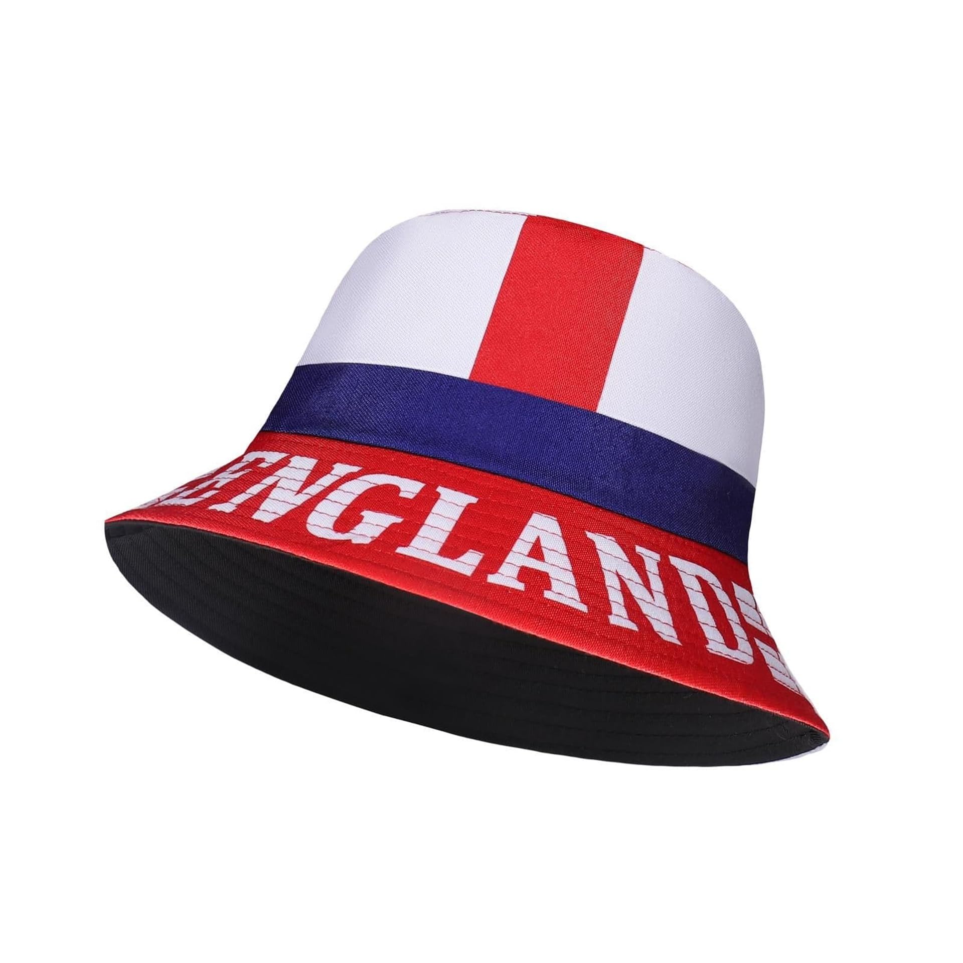 Men Women England Bucket Hat, St George Cross Flag Hat, Reversible & Foldable, Summer Bucket Hat, Football Hat, Durable and Lightweight (One Size)