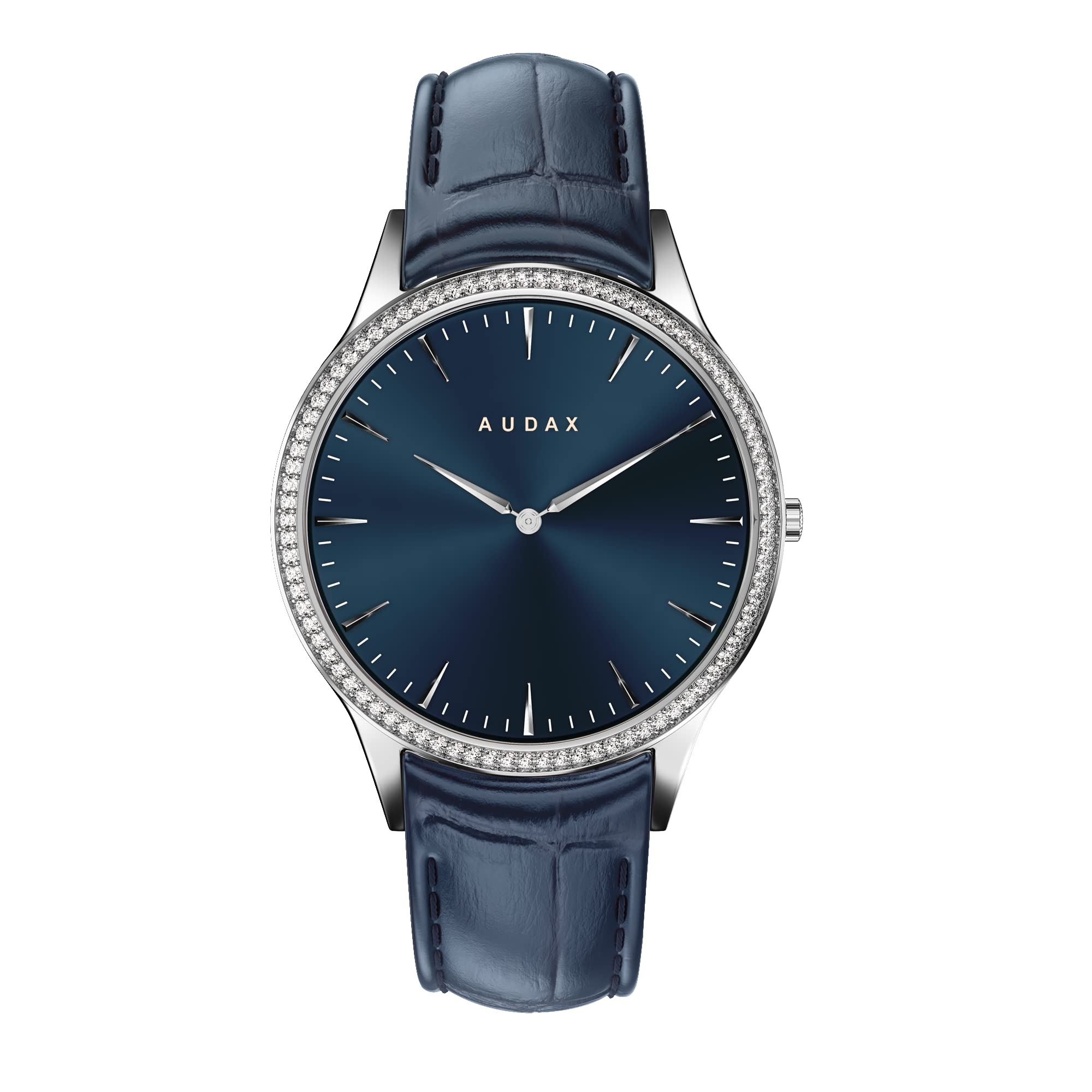 Audax London Analog Mens Watch Silver Dial with Moissanite Diamonds (Silver Blue) (B0B24P3RNW) Amazon Price History, Amazon Price Tracker