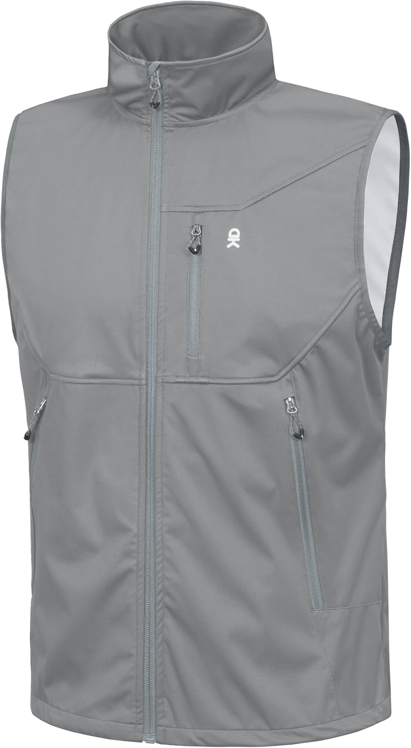 Little Donkey Andy Men's Lightweight Softshell Vest Windproof Sleeveless Jacket for Travel Hiking Running Golf
