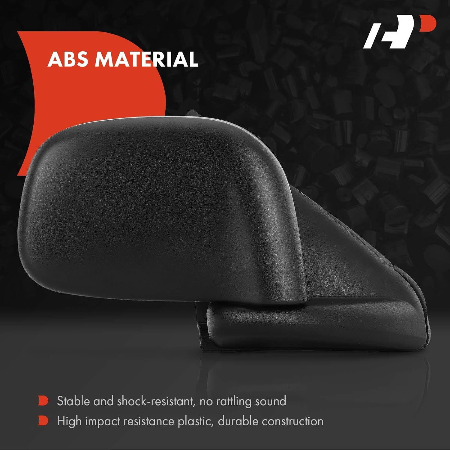 A-Premium Passenger Side Manual Door Mirror - Compatible with Dodge Ram 1500 2002-2009, Ram 2500 2003-2009, Ram 3500 2003-2009 - Non-Heated Manual Folding Black Outside Rear View Mirror