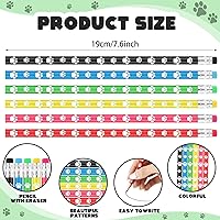 Vista 2 de Harloon Juego de 120 pulseras de goma con estampado de patas, juegos de lápices, pulseras elásticas de silicona multicolor, pulseras elásticas