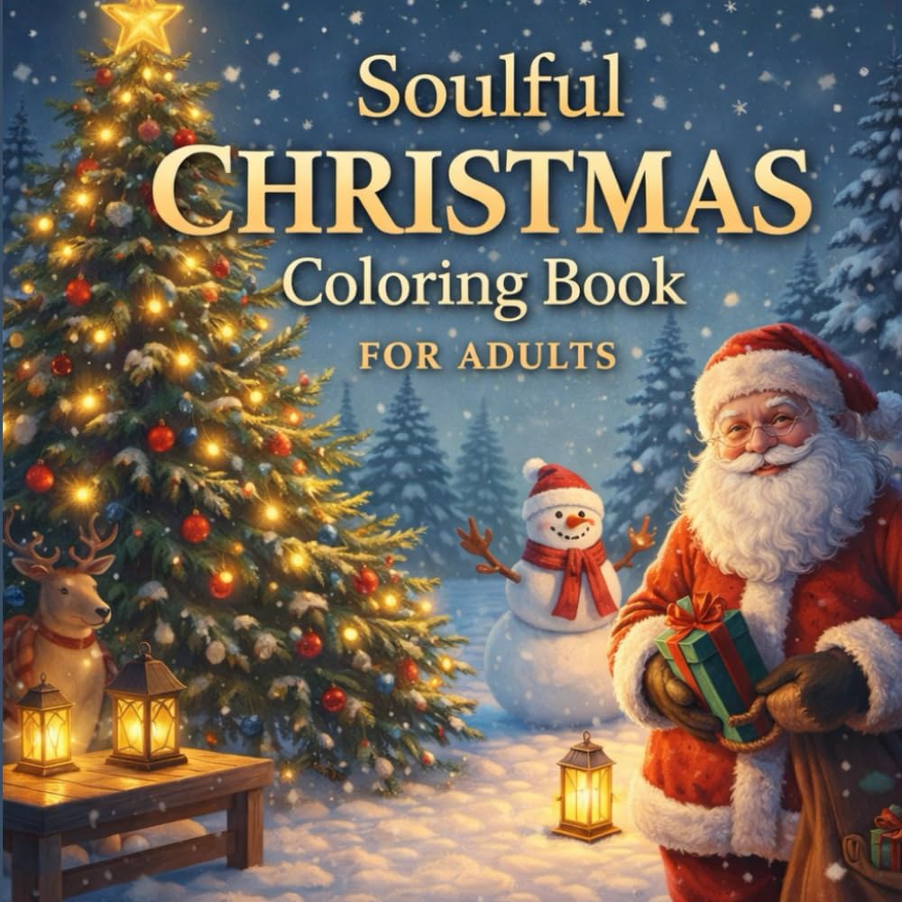 Soulful Christmas: Calming Christmas Coloring Pages for Stress Relief and Creative Joy