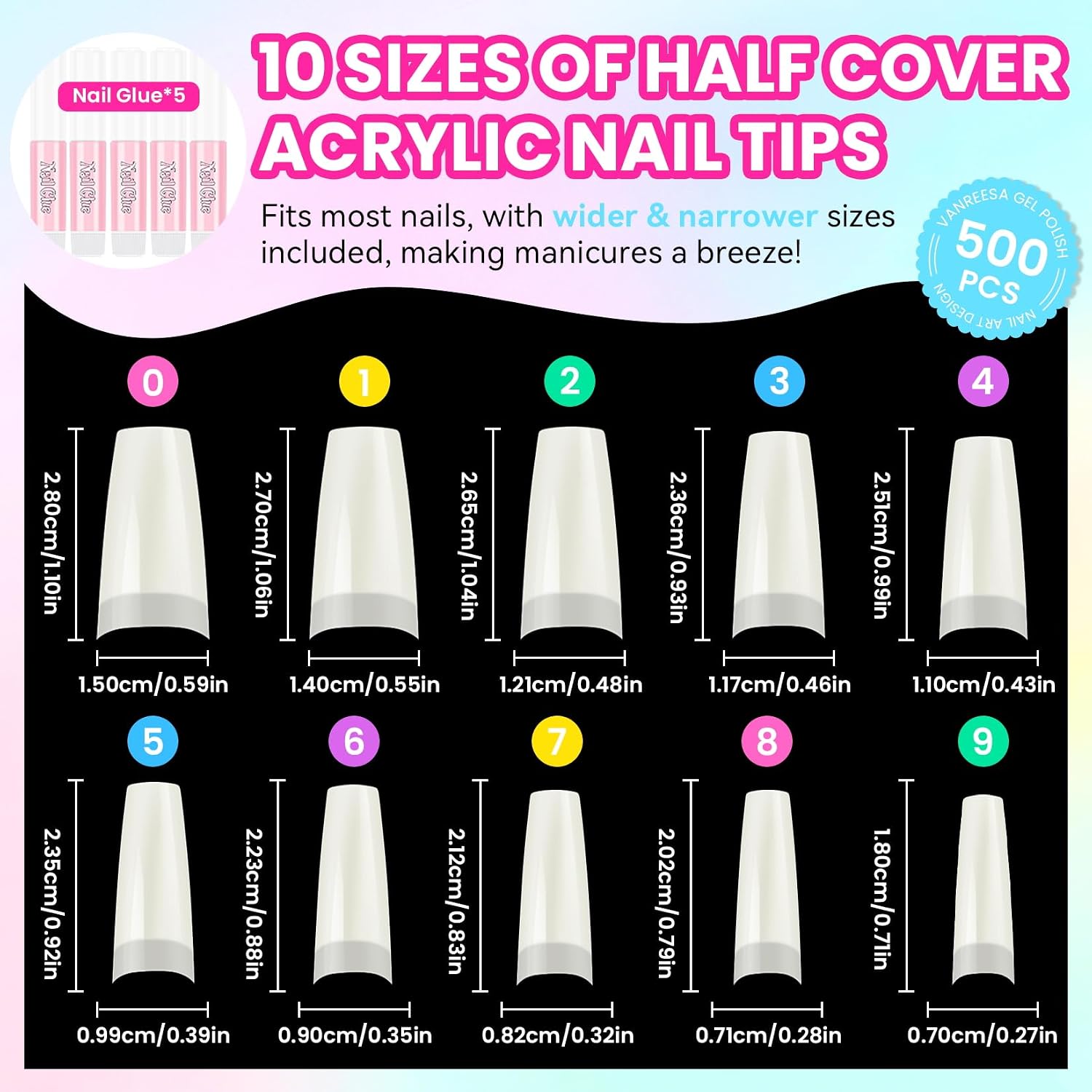 VANREESA Acrylic Nail Kit for Beginners with 24 Colors Gel Nail Polish