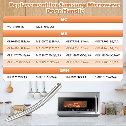 Miniatura 4 de Manija de puerta de microondas HUIWI para Samsung SMH1816SXAA MC17F808KDT SMH1926S ME18H704SFS