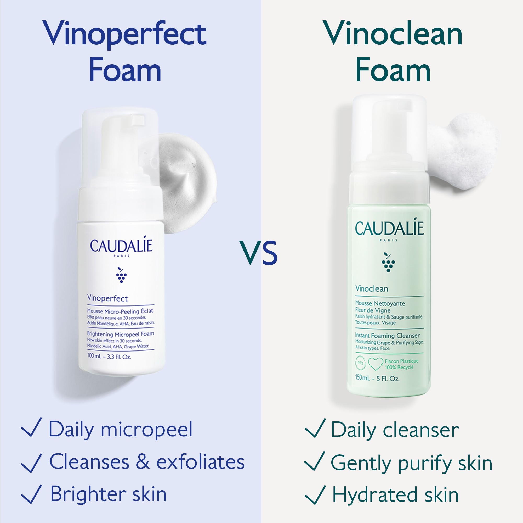 Caudalie Vinoperfect Brightening Micropeel Foam - 100 mL, White, 100ml - Image 4