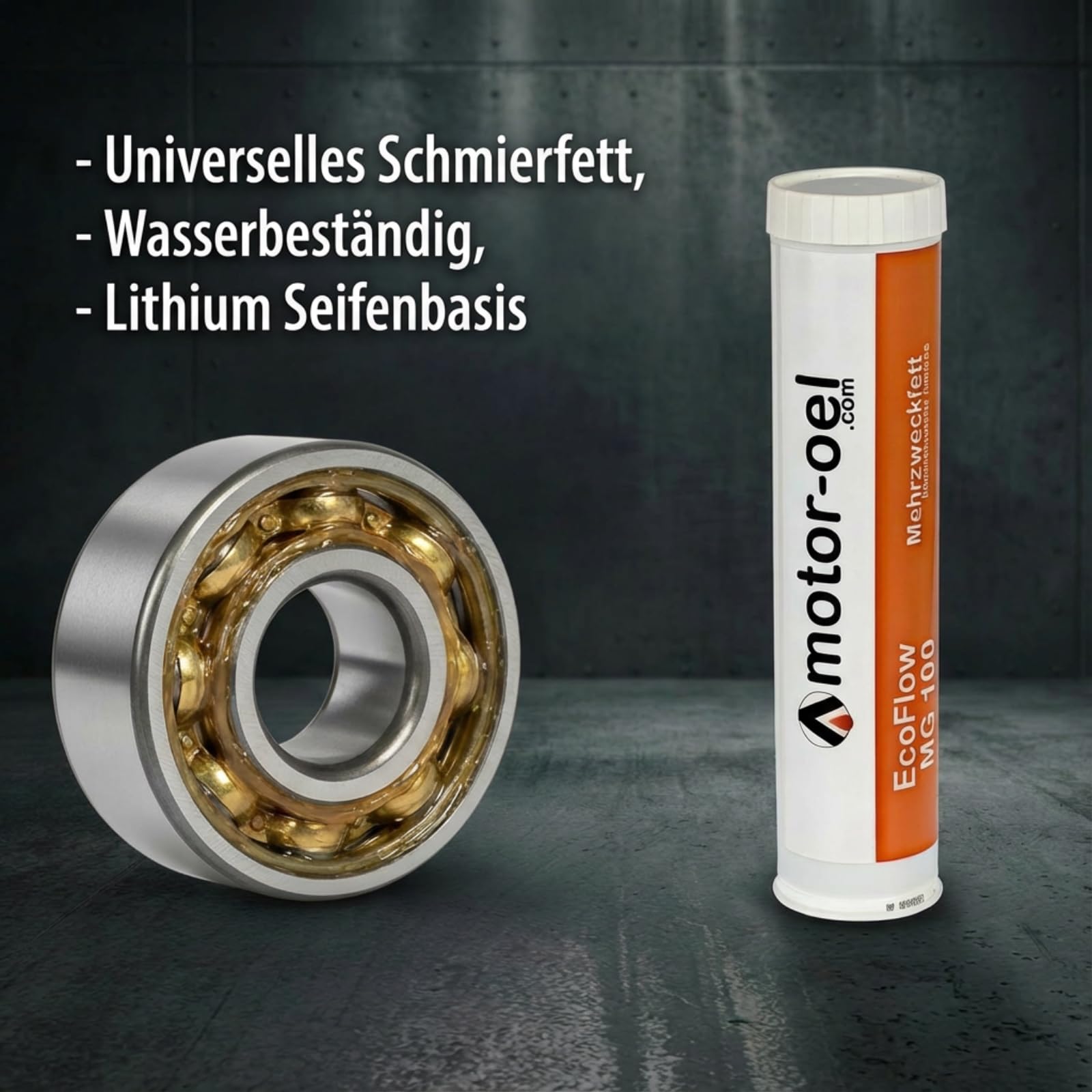 EcoFlow MG 100 Schmierfett – 12 x 400g. Kartusche | Hochleistungs-Mehrzweckfett für Gleit- & Wälzlager | haftstark, alterungsbeständig, korrosionsschützend – für Maschinen & Baumaschinen