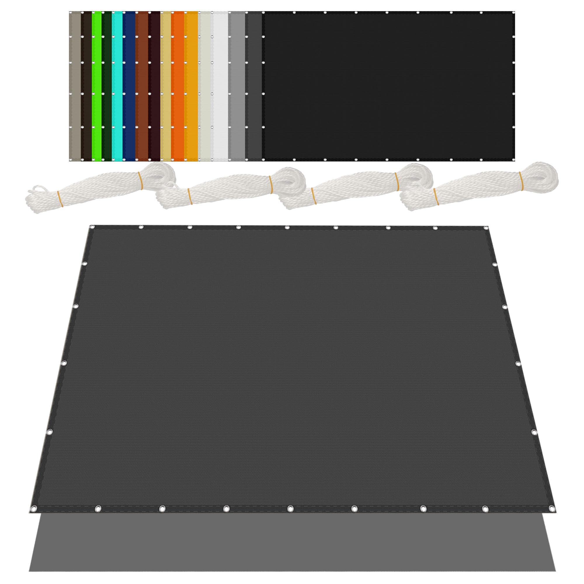 Filet d'ombrage 2x3.5m imperméable en polyester gris foncé pour pergola