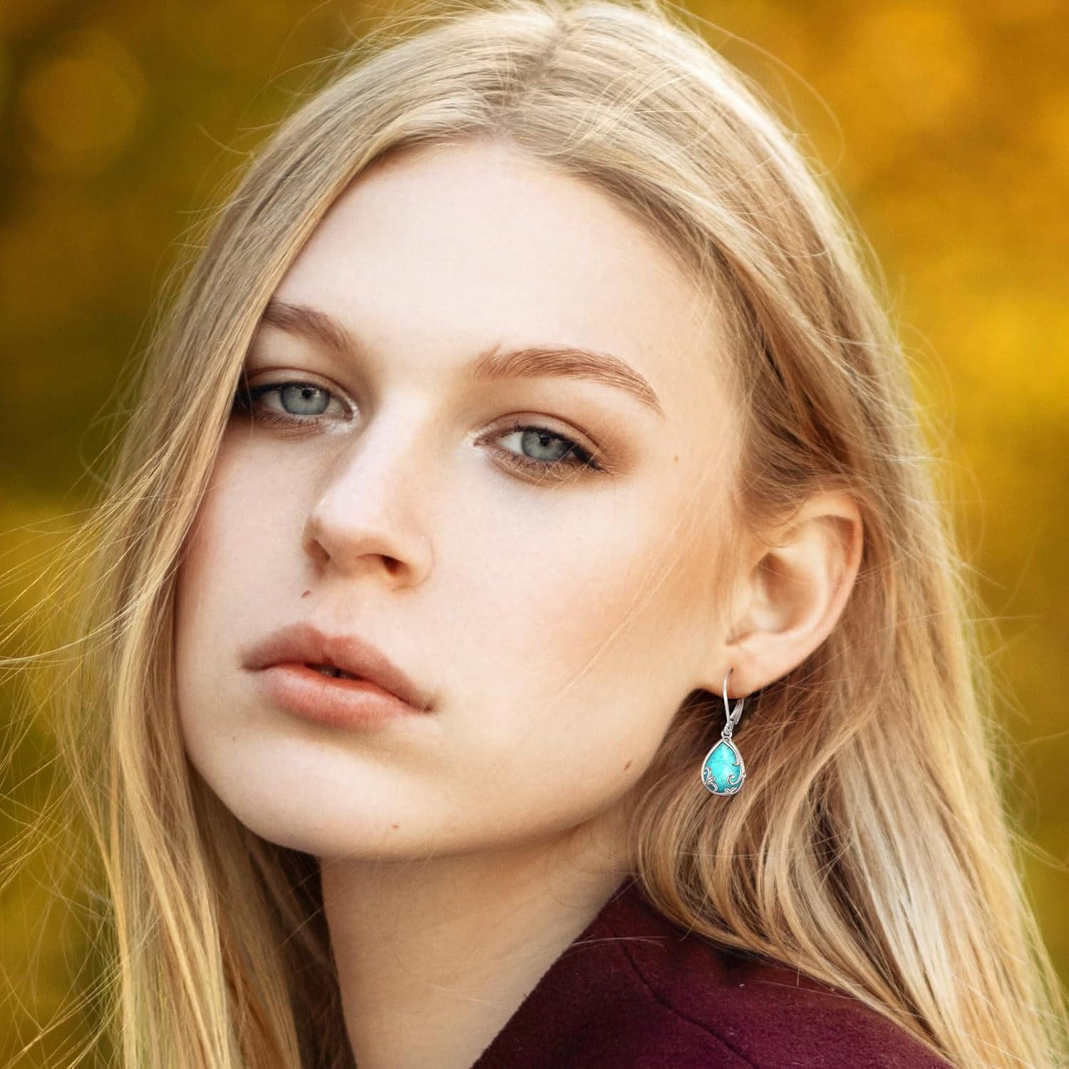 Black Cat/Turtle/Moonstone//Turquoise/Flower/Tree of Life Earrings Sterling Silver Cute Animal Leverback Dangle Earrings Jewelry Gifts - Image 6