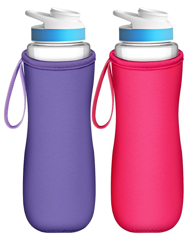 Toykee Water Bottle Sleeve for Cirkul 22 oz - 2 Pack Burple Pink Bottle Cover Holder Carrier with Handle Strap for Cirkul 22oz by Toykee - Used condition - US$8.92