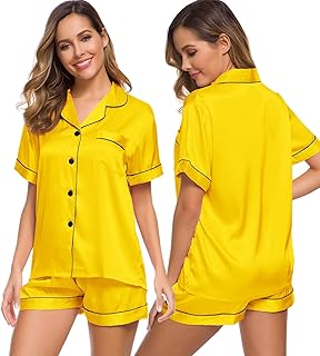 Swomog Two Piece Sleepwear Loungewear Button Down